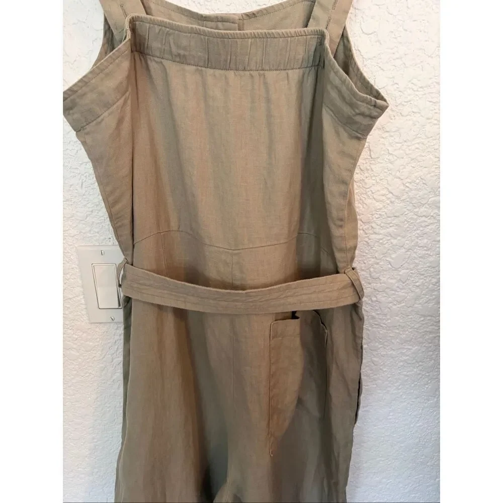 Everlane The Linen Jumpsuit in Seagrass Size 6